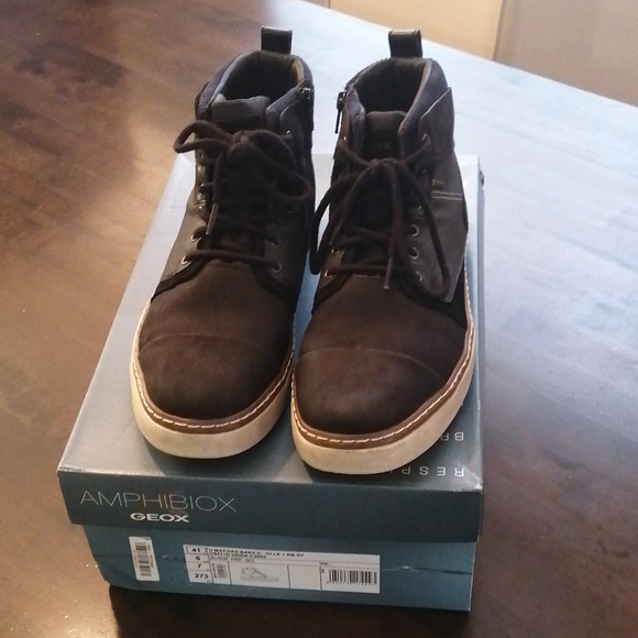 Geox U Mattias B Abx  Mens Black Leather Ankle Boots - Picture 4 of 15